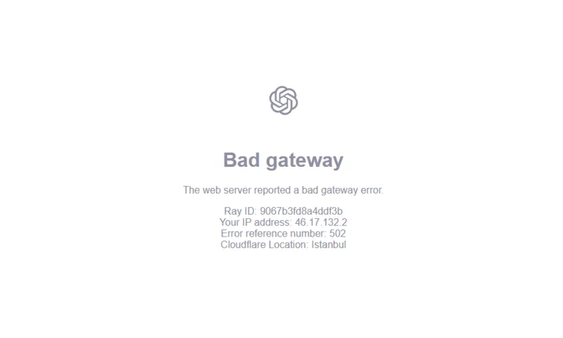 Bad gateway error nedir? Chat GPT çöktü mü, neden çöktü? (is chatgpt down)-3