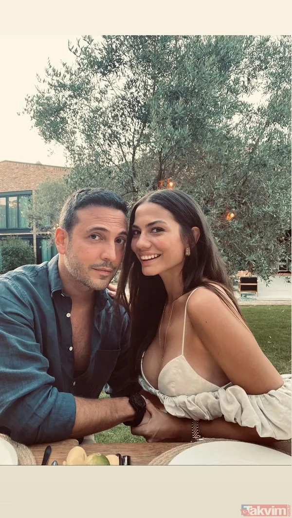 Demet Özdemir’in derin dekolteli bahçe pozlarıyla nefes kesti! Oğuzhan Koç ile poz verdi ip askılı bluzu olay oldu - 6