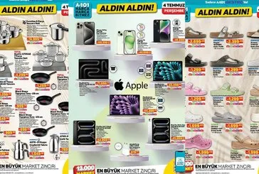 iPhone, MacBook A101'e geliyor! Aşure tenceresi, masa örtüsü, kilim, Paşabahçe ve LAV marka... 11 Temmuz İNDİRİMLİ ÜRÜNLER KATALOĞU!