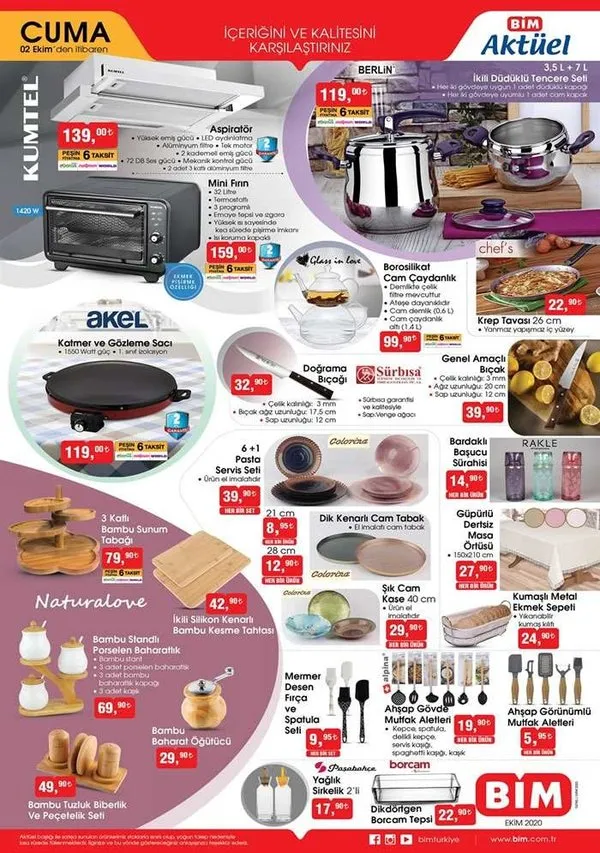 BİM aktüel 2 Ekim Cuma! BİM aktüel ürünler dopdolu! BİM aktüel ürünler