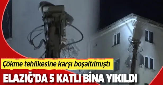 Son dakika: Elazığ'da çökme riski olan bir bina boşaltılmıştı! 5 katlı bina yıkıldı
