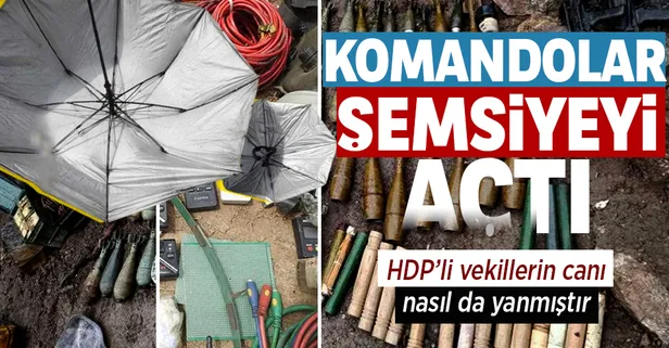 Pençe-Kilit bölgesinde bombardıman sürüyor! Terör örgütü PKK'nın mühimmatları ele geçirildi! Şemsiyeler de açıldı