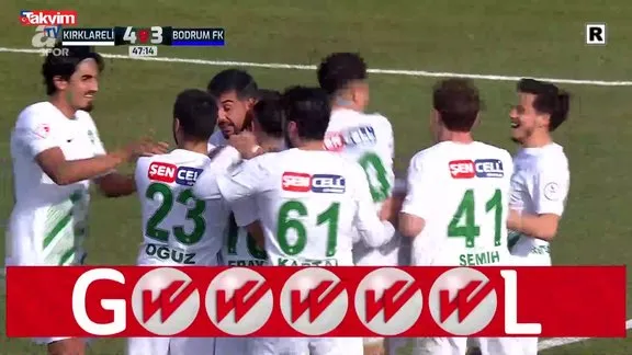 GOL | Kırklarelispor 4-3 Sipay Bodrum FK