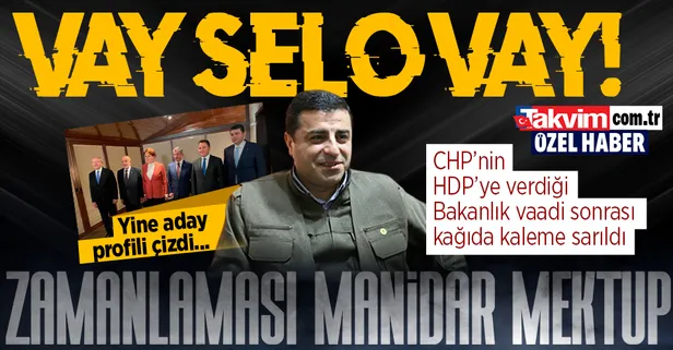 Kirli işbirliği! CHP'nin HDP'ye 'Bakanlık vaadi' sonrası Demirtaş kağıda kaleme sarıldı: Zamanlaması manidar mektupta 'ortak aday' vurgusu