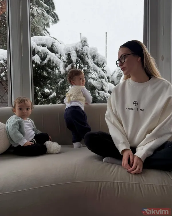 Yasemin Şefkatli ve İdo Tatlıses’in ikizlerinin kar keyfi! İlgi odağı oldular! - 8