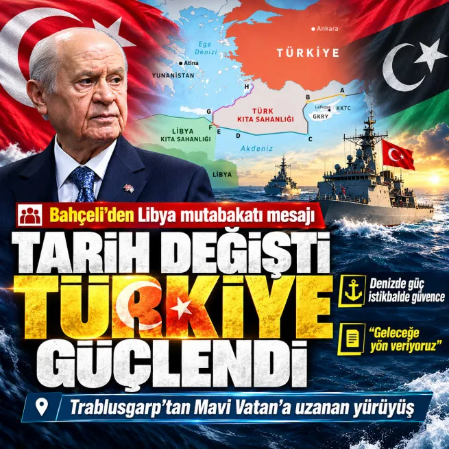 MHP lideri Bahçeli’den Libya mutabakatı mesajı: Tarih değişti Türkiye güçlendi Mavi Vatan vurgusu