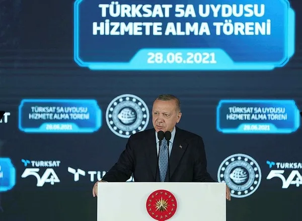 Başkan Recep Tayyip Erdoğan, Türksat 5A haberleşme uydusunun hizmete alım töreninde önemli mesajlar verdi-3