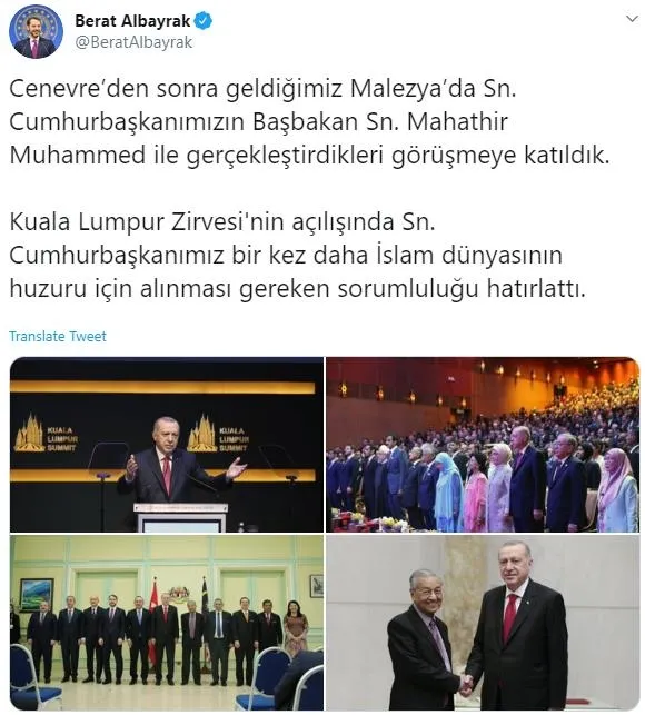 Bakan Albayrak Malezya'daki zirveyi böyle değerlendirdi-1