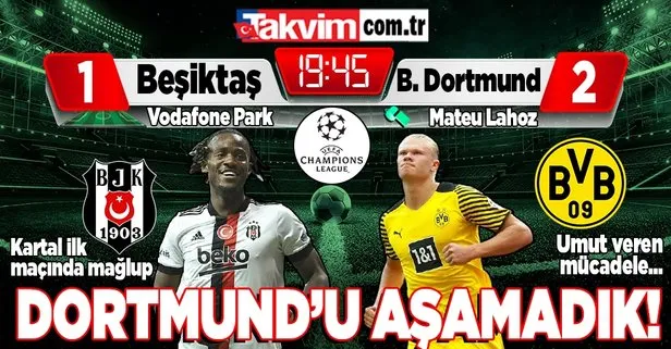 Şampiyonlar Ligi’nde Beşiktaş evinde Dortmund’a mağlup! Beşiktaş 1- 2 Borussia Dortmund | MAÇ SONUCU ÖZET