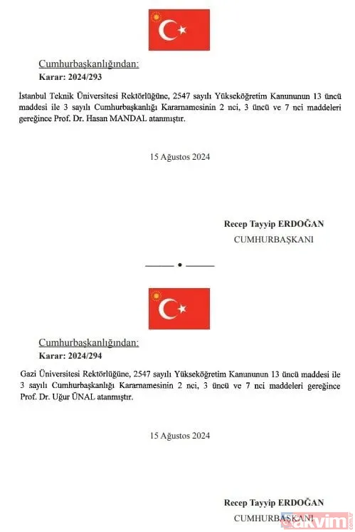 Başkan Erdoğan imzaladı: Atama kararları Resmi Gazete'de! Emniyet Genel Müdürlüğü ve Jandarma Genel Komutanlığı'na yeni isimler - 25