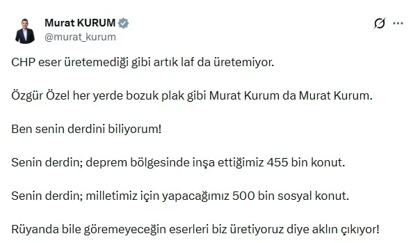 Bakan Kurum’dan Özel’e sert tepki: "Eser üretemediği gibi artık laf da üretemiyor"-2