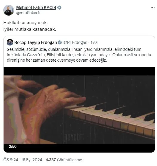 baskan-erdogandan-boykot-sarkisi-paylasimi-tum-imkanlarla-gazzenin-yanindayiz-iste-sozleri-1726515325706.jpg Başkan Erdoğan'dan "boykot" şarkısı paylaşımı: Tüm imkanlarla Gazze’nin yanındayız | İşte sözleri...-7