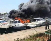 Maltepe Sahili’nde 8 tekne alev alev yandı!