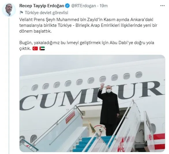 Abu Dabi'ye gelen Başkan Erdoğan, Muhammed bin Zayed Al Nahyan tarafından resmi törenle karşılandı-5