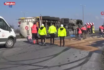 TEM’de tanker devrildi: 1 yaralı
