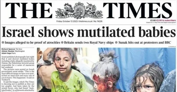 İsrail Gazze’de çocukları katlederken İngiliz The Sun’dan skandal manşet! Filistinli çocukları İsrailli çocuklar gibi gösterdiler!