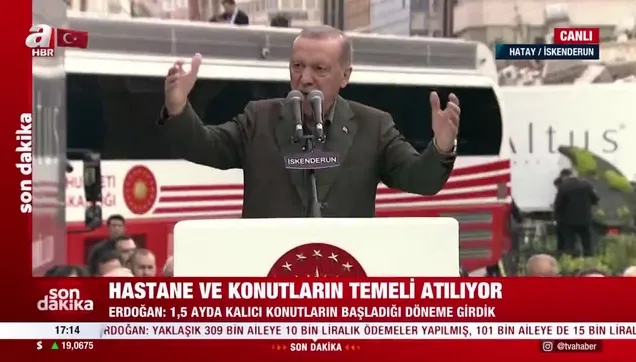 Başkan Erdoğan Hatay'da deprem konutları temel atma töreninde