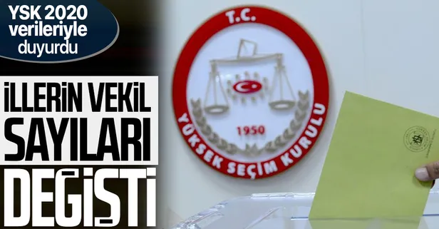 SON DAKİKA: YSK 2020 verileriyle duyurdu! İllerin milletvekili sayıları değişti