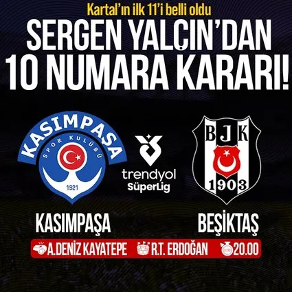 Beşiktaş'ın ilk 11'i belli oldu