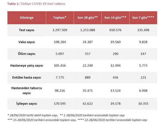 Son dakika: Sağlık Bakanlığı "Kovid-19" raporunu yayımladı: 22-28 Haziran arasında ise 10 bin 355 kişi iyileşti-2