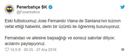 fernandao nun kizi vefat etti