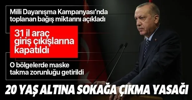Başkan Erdoğan coronavirüse karşı alınan yeni tedbirleri açıkladı: 31 şehre giriş-çıkış yasağı