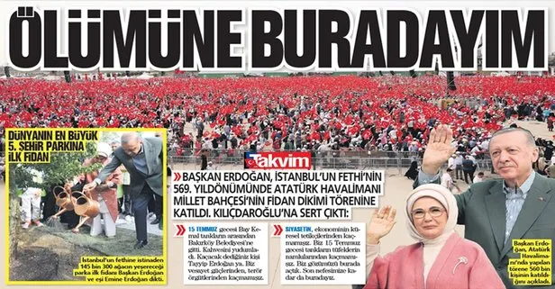 Başkan Erdoğan İstanbul’un Fethi’nin 569. Yılı kutlamaları ve Millet Bahçesi ilk fidan dikim töreninden açıklamalarda bulundu