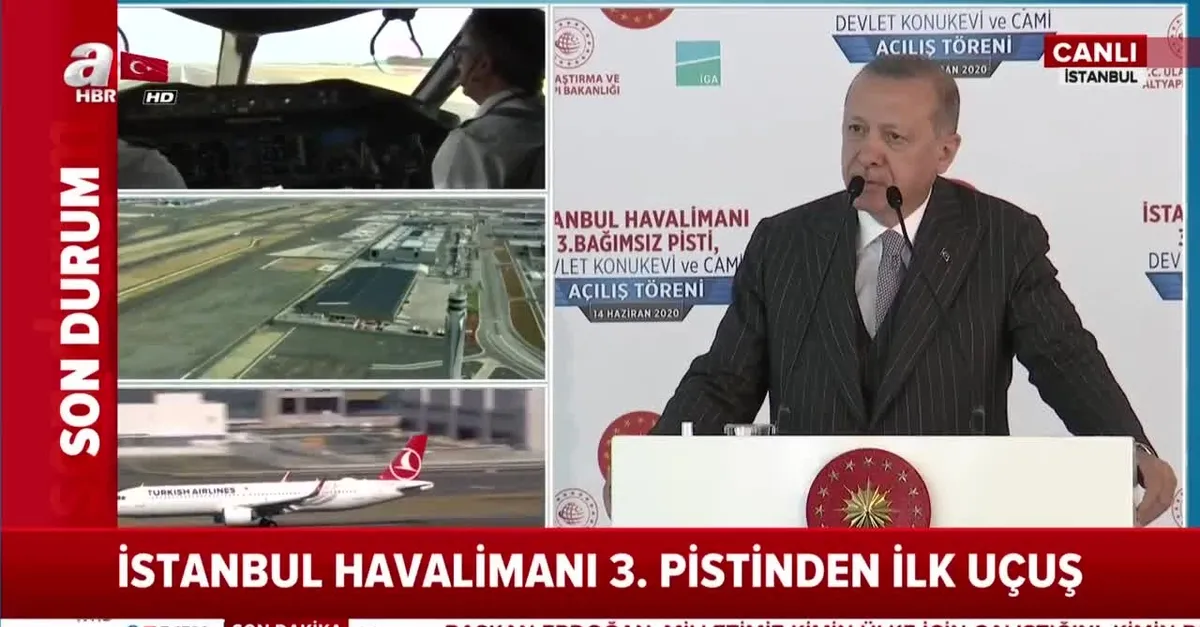 Son dakika: İstanbul Havalimanı'nda tarihi an! 3. pistte ilk uçuş böyle gerçekleşti |Video