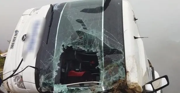 Antalya yolunda feci kaza! Yolcu otobüsü sis nedeni ile uçuruma devrildi: 1 ölü 14 yaralı