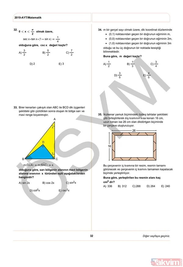 2019 YKS AYT soruları ve cevapları yayınlandı! İşte AYT soru ve cevap anahtarı... - 35