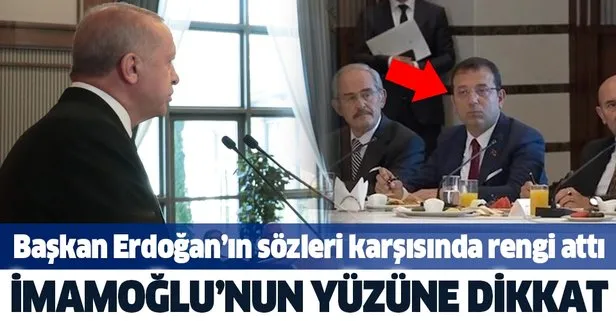 Başkan Erdoğan konuştu, İmamoğlu'nun rengi attı