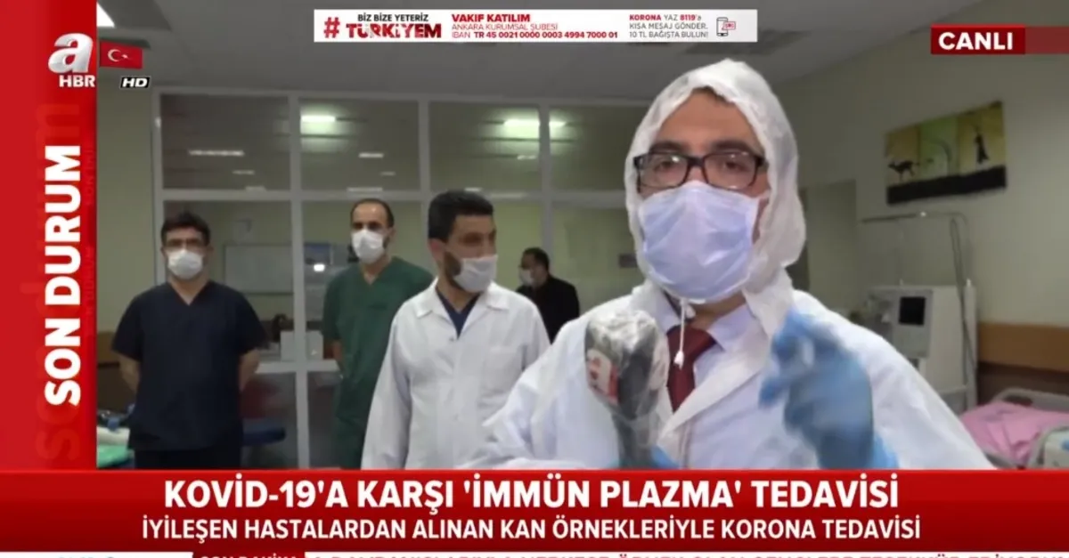 Kovid-19'a karşı Türkiye'de ilk kez yapılan 'immün plazma tedavisi' A Haber canlı yayınında