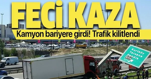 Tem De Feci Kaza Kamyon Bariyerlere Girdi Trafik Kilitlendi Takvim