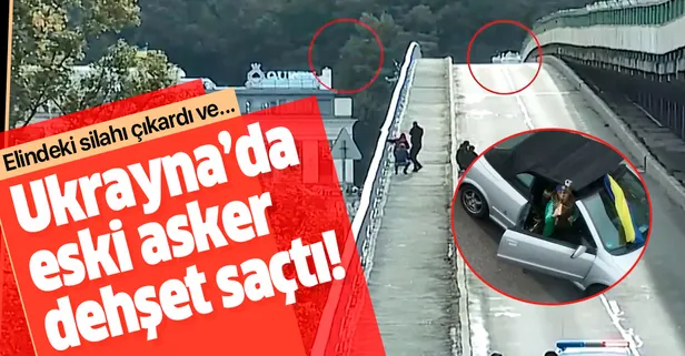 Ukrayna'nın başkenti Kiev'den şoke eden görüntü! Eski asker, polis İHA'sını düşürdü!