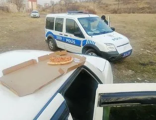 Hırsızların ’pizza keyfi’ kısa sürdü