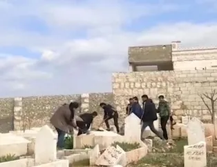 Esed rejimi mezarlıkları da yıkıyor!