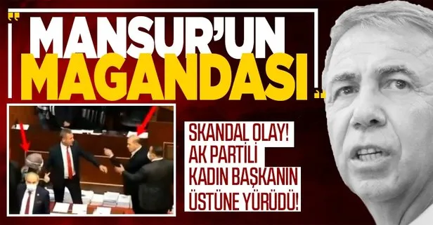 CHP’li Mansur Yavaş’ın başkanlığındaki belediye meclisinde skandal! CHP’li Ertan Işık AK Partili Hilal Ayık’ın üzerine yürüdü