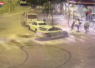 Drift yapan sürücü kameralara yakalandı
