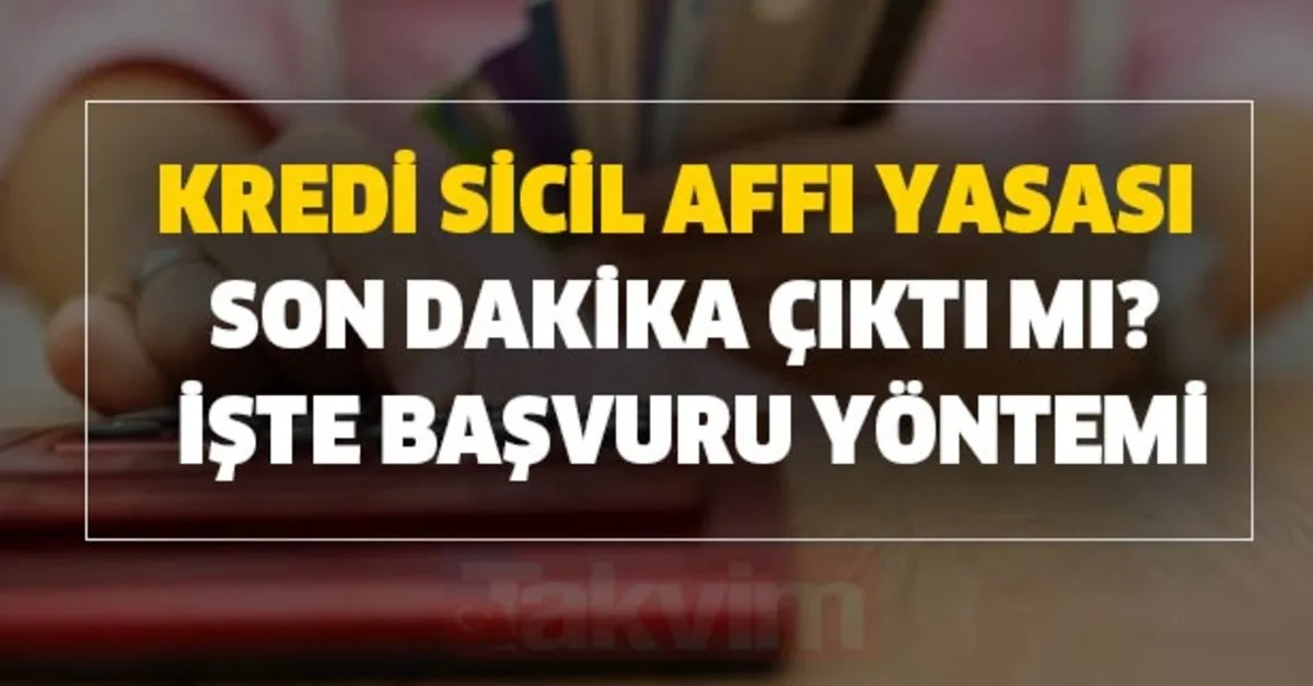 Kredi Sicil Affi Ve Basvuru Yontemi Kredi Sicil Affi Sartlari Neler Kredi Sicil Affi Yasasi Son Dakika Cikti Mi Takvim