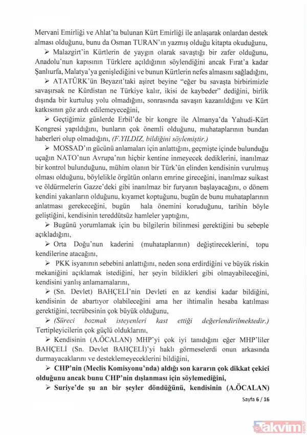 İşte 16 sayfalık İmralı tutanağı... PKK elebaşı Abdullah Öcalan Suriye için ne dedi? İsrail ve MOSSAD iddiası - 11