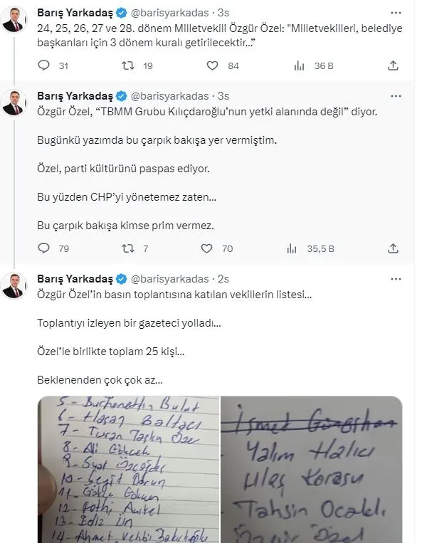 Son dakika: Özgür Özel'in adaylık açıklaması Kılıçdaroğlu yandaşı Barış Yarkadaşı çileden çıkarttı: Hepiniz oradaydınız!-6