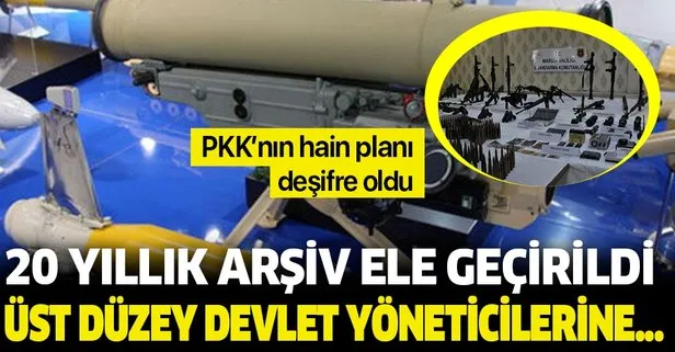 20 yıllık PKK arşivleri ele geçirildi! Üst düzey devlet yöneticilerine...