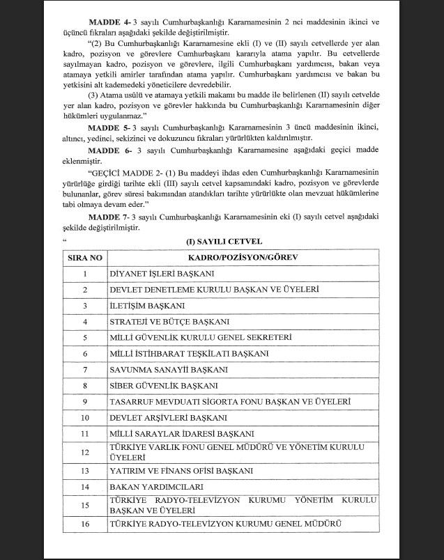 Resmi Gazete’de yayımlandı: Üst düzey atamalarda yeni düzenleme-3