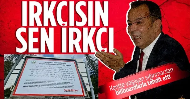 CHP’nin ırkçılıkla tanınan Bolu Belediye Başkanı Tanju Özcan’dan yeni skandal! Arapça afiş ile seslendi