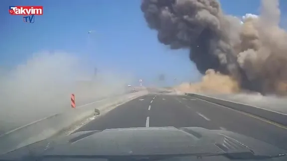 İran Aşdod'u vurdu! Ölümden kıl payı kurtuluş araç kamerasında!