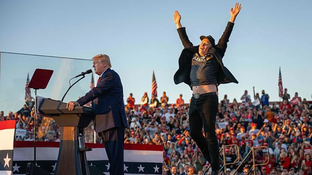 Donald Trump'ın mitinginde Elon Musk damga vurdu!