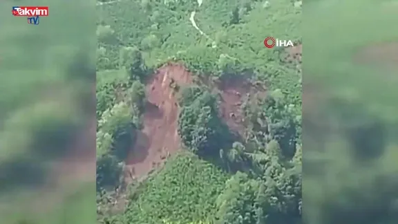 Ordu'da heyelan: O anlar kamerada