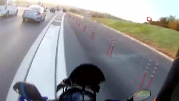 TEM Otoyolu Güzeltepe mevkisinde korkutan kaza kamerada