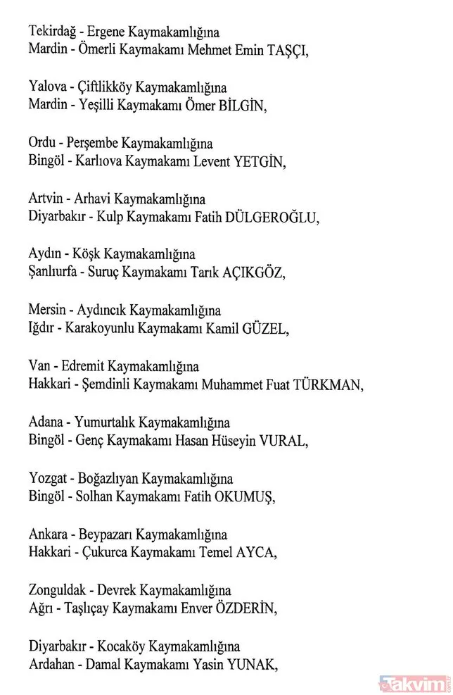 Son dakika haberi: 8 AÄustos Atama Kararları Resmi Gazete´de | Kaymakam atamaları tam liste