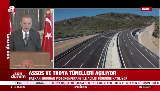 Başkan Erdoğan'dan Çanakkale Ayvacık-Küçükkuyu Yolu Assos ve Troya Tünelleri Açılış Töreni'nde önemli açıklamalar
